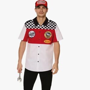 Men's Racing Style Shirt and hat- Red and White